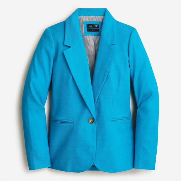 NWT-6-J.Crew Parke blazer in stretch linen blend - Kingfisher